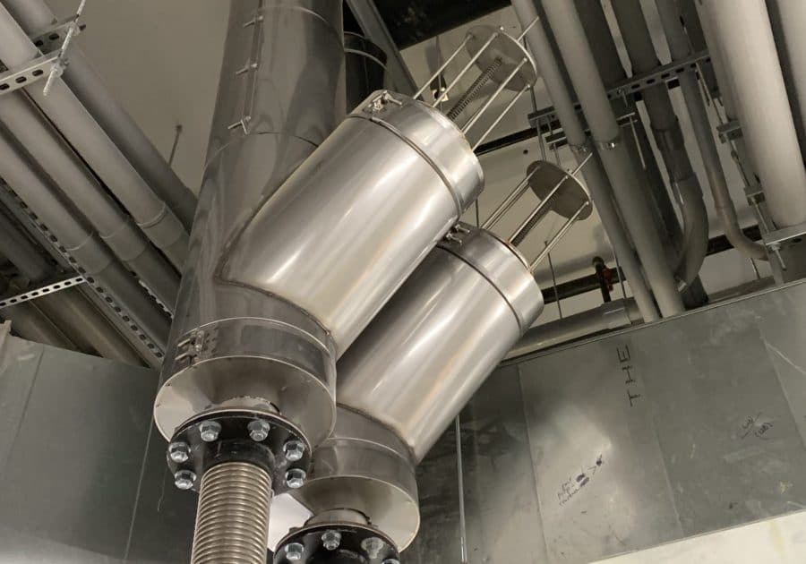 Double R Pipe In Generator Flue Design for Four Generators in Tight Quarters | UEP Sales